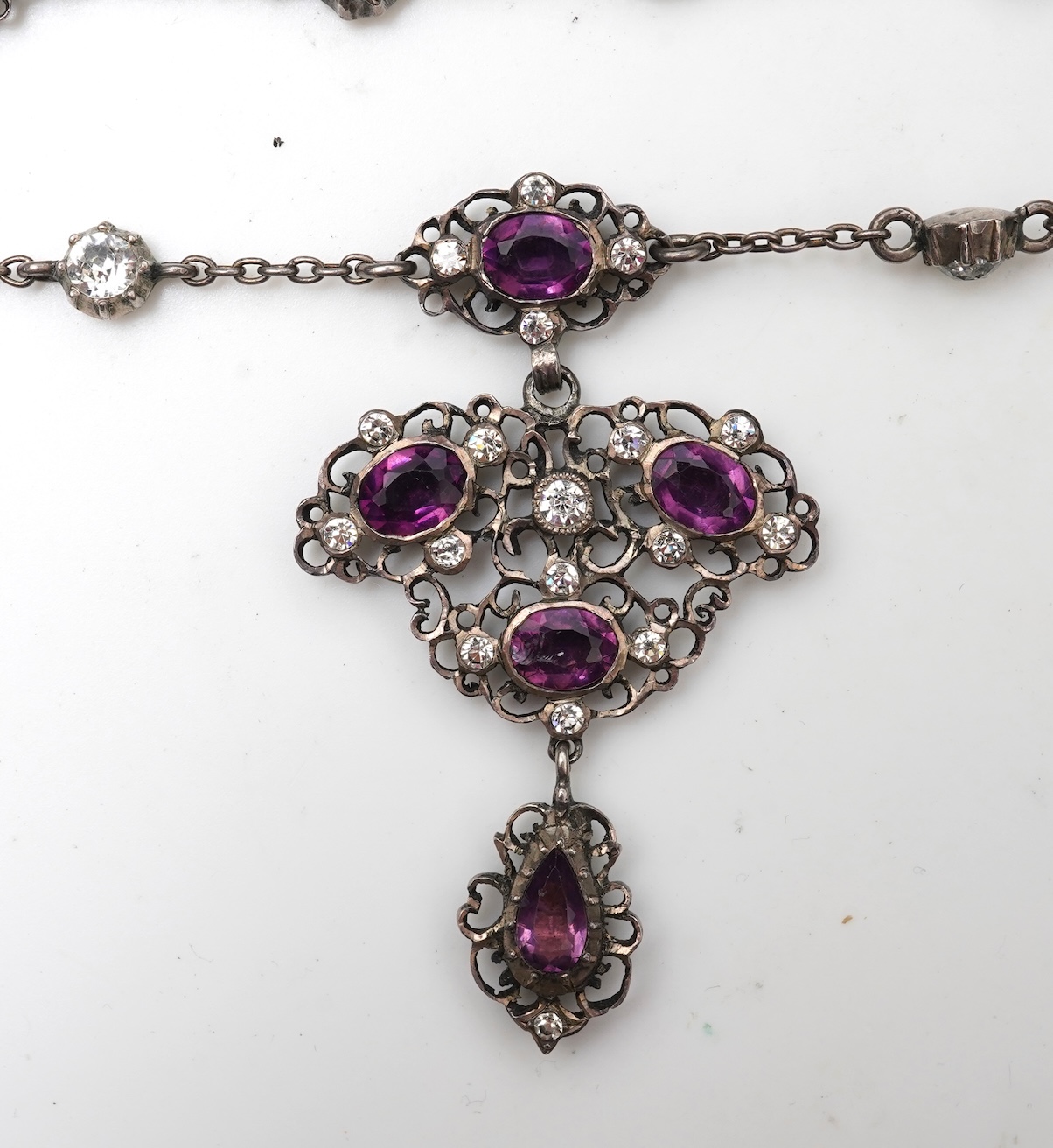 A silver and paste necklace, early 20th century